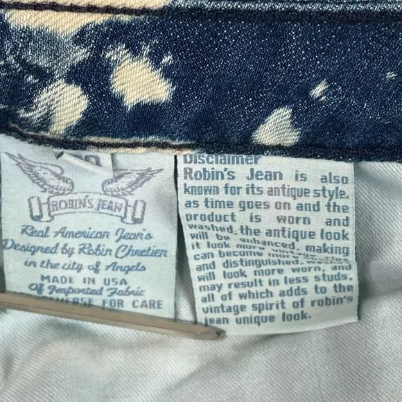 Robins Jean Shorts Womens Size 30 Blue Distressed Gypsy Jeweled Raw Hem Cut Off - Picture 11 of 15
